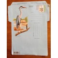 SOUTH AFRICAN POST OFFICE AEROGRAM FOREIGN POSTAGE PAID UNUSED BIRD GREY HERON 2002 EXCL. S. AFRICA.