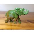 ELEPHANT=VERDITE=CARVED=GREEN=BROWN=UNBELIEVABLE COLOURS!!=GREAT CONDITION.