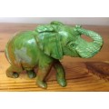 ELEPHANT=VERDITE=CARVED=GREEN=BROWN=UNBELIEVABLE COLOURS!!=GREAT CONDITION.