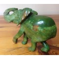 ELEPHANT=VERDITE=CARVED=GREEN=BROWN=UNBELIEVABLE COLOURS!!=GREAT CONDITION=Larger.
