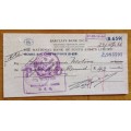 CHEQUE BARCLAYS BANK DCO Commercial Bank 1966 NATIONAL BANK of SOUTH AFRICA LIMITED MOSSEL BAY CAPE