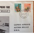 SOUTH WEST AFRICA SWA CAPRIVI AIRWAYS COVER 1A 1978 KATIMA MULILO WINDHOEK EROS Douglas DC-3 C-47b.