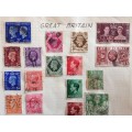 GREAT BRITAIN MIXED LOT ON A PAGE KGVI 10s 5s KGV KEVII 30 stamps ALL USED CONDITION VARIES.