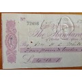 CHEQUE 1925 USA THE (CHARLOTTE) UNION NATIONAL BANK NORTH CAROLINA UNITED STATES of AMERICA US$52.00