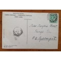 POSTCARD POST CARD CAPE of GOOD HOPE QUEENSTOWN to CYPHERGAT 1909 UNION SOUTH AFRICA PUTZEL 2/18 Art