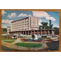 POSTCARD SOUTH WEST AFRICA WINDHOEK 1966 USED FLAMINGO BIRD BUILDING DIAMONDS CHURCH STATUE MONUMENT