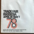 RHODESIA FDC 1978 TRADE FAIR with INFORMATION SHEET.