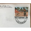 POSTCARD POST CARD BOTSWANA 1987 to PORT ELIZABETH GUINEA FOWL TRADITIONAL MEDICINE LIGHTNING.