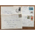 SOUTH AFRICA 4 x LETTERS PRETORIA 1981/90 SKUKUZA KRUGER NATIONAL PARK cds 1992 COELACANTH CHEETAH.