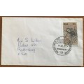 SOUTH AFRICA OLD POST OFFICE TREE SPECIAL DATE STAMP MOSSEL BAY 14.3.1987 INSECT TIGER BEETLE.
