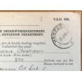 TRANSVAAL EDUCATION DEPARTMENT TED 1949 PUPIL ADMITTED BEKKERSKOOL PLAAS ZEEKOEHOEK HEKPOORT OHMS