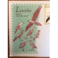 LESOTHO FDC BIRDS 1971 IBIS KORHAAN WOODPECKER SNIPE BUNTING LAMMERGEIER ROCK JUMPER.