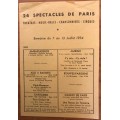 THEATRE PROGRAM FRANCE 24 SPECTACLES DE PARIS 1954 MUSIC HALLS CHANSONNIERS CIRQUES CHAMPAGNE.