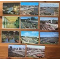 POSTCARDS x 11=POST CARDS=JOHANNESBURG=TRANSVAAL=SOUTH AFRICA=RAILWAY STATION=ROTUNDA=TRAINS=GARDENS