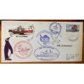 ANTARCTIC PFS POLARSTERN MV SA AGULHAS 1982-3 POSTED AT SEA SCAR SIGNED BY 2 CAPTAINS WEGENER INST.