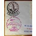 ANTARCTIC FRAMA LABELS ICE SHELF SANAE 1982 PAQUEBOT CAPE TOWN PENGUIN SA AGULHAS SHIP VOYAGE 77 RSA
