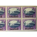 SWAZILAND 1945 VICTORY ISSUE SOUTH AFRICA STAMP OVERPRINTED 2d ARROW BLOCK of 6 SACC 39 Cattle FARM.