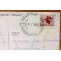 POSTCARD POST CARD COLOUR ALBERT HERTZOG TOWER JOHANNESBURG SPECIAL TOWER DATE STAMP 16.I.1963 BULL.