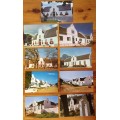 POSTCARDS x 9 POST CARDS CAPE DUTCH HOUSES GABLES OLD NECTAR CAPE TOWN TULBAGH GROOT CONSTANTIA.
