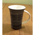 MUG PORCELAIN TEA COFFEE BLACK and WHITE STRIPED PATTERN STUNNING EXCELLENT CONDITION!!!!