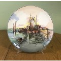 ROYAL DOULTON PORCELAIN PLATE D6434 HOME WATERS ENGLAND SAILING BOATS HARBOUR ROWING YACHTS.