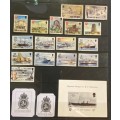 ISLE of MAN Selection of Stamps SHIPS MOTOR BIKES REJECTED DESIGNS CARD I.R. NICHOLSON Read notes...