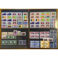 UNITED NATIONS 89 STAMPS all USED 1980 FLAG countries SERIES OTHERS MIXED BLOCKS of 4 NICE SELECTION