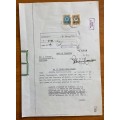 1984 DEED OF TRANSFER GREYTOWN NATAL NEL + STEVENS REVENUE STAMPS R2 + 50 cents UMVOTI GENERAL PLAN.