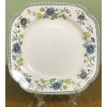 COPELAND SPODE ENGLAND KORO PATTERN SQUARE CAKE PLATE BORDER of FLOWERS FLORAL 1920-57