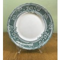 PLATE RARE HB CORNWALL MADE in ENGLAND FLOWERS FLORAL TEAL BLUE-GREEN Chrysanthemums.