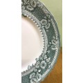 PLATE RARE HB CORNWALL MADE in ENGLAND FLOWERS FLORAL TEAL BLUE-GREEN Chrysanthemums.