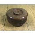 ROUND WOODEN BOWL and LID TOBACCO? MAHOGANY?? TEAK?? Please read notes.....