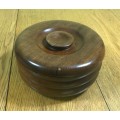 ROUND WOODEN BOWL and LID TOBACCO? MAHOGANY?? TEAK?? Please read notes.....