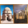 POSTCARDS x 9 POST CARDS ISRAEL CHURCHES BAHAI SHRINE HOLY SEPULCHRE GETHSEMANE ANNUNCIATION MOSQUE.