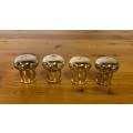 SALT and PEPPER 2 PAIRs of SHAKERS / CELLARS EPNS / SILVER PLATED MUSHROOM SHAPED HEAVY!!!