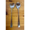 SALAD SERVERS PAIR CHROMED? SILVER PLATED??