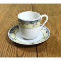 COFFEE DUO DEMITASSE NO MARKS ROSES SAUCER CUP EXPRESSO!! Please read notes......