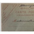 POSTCARD FRANCE 10c REPLY POST CARD VICTOR HUGO POSTMARK PARIS 1914 to GERMANY MOUNTED ON ALBUM PAGE