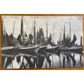 POSTCARDS x 2 BLACK and WHITE HARDERWIJK NETHERLANDS SAILING FISHING BOATS HARBOUR VIEW.