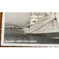 POSTCARD POST CARD MALLORCA SPAIN CORREO CIUDAD DE IBIZA STEAMSHIP CRUISE PASSENGER SHIP REAL PHOTO.