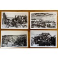 POSTCARDS x 4 PHOTOGRAPHS BLACK + WHITE KIMBERLEY MINE MUSEUM E7,9,12,201874/5 CLAIMS STEAM WASHING