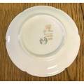 LIMOGES LA REINE French Porcelain Plate A63 FRAGONARD FRANCE GREEN and GILT BORDER 132mm Diameter