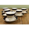 ROYAL WORCESTER ENGLAND 6 x DEMITASSE COFFEE Cups and Saucers REGENCY PATTERN EXPRESSO 1950 SCARCE!