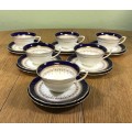 ROYAL WORCESTER ENGLAND 6 x TEA TRIO`s - Cups, Cake Plates and Saucers REGENCY PATTERN 1950 SCARCE!