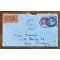 SOUTH AFRICAN Experimental Service AIRMAIL COVER 1925 STELLENBOSCH to EAST LONDON 27/28 FEB 1925