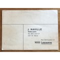 Switzerland J. Naville `Timbes-poste` Stamp Dealer Lausanne `Mancoliste` Wants list Postcard UNUSED.