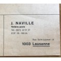 Switzerland J. Naville `Timbes-poste` Stamp Dealer Lausanne `Mancoliste` Wants list Postcard UNUSED.