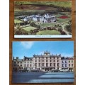 POST CARDS x 2 POSTCARDS GLENEAGLES and CROSS KEYS HOTELS ENGLAND PERTHSHIRE VINTAGE CARS