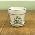 CERAMIC PLANTER with TRAY MADE in JAPAN PLANTS and FLOWERS !!!!!!!STUNNING!!!!!!!
