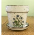CERAMIC PLANTER with TRAY MADE in JAPAN PLANTS and FLOWERS !!!!!!!STUNNING!!!!!!!